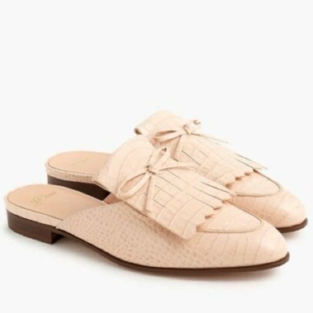 Jcrew kiltie academy penny loafer leather mules